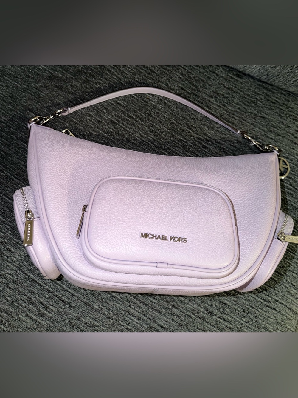 Michael Kors Pale Lilac Pebble Leather Shoulder Bag